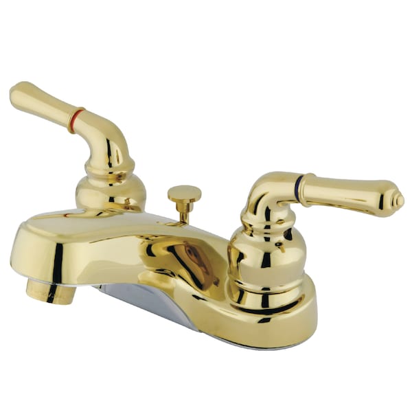 4" Centerset Bathroom Faucet, Polished Brass